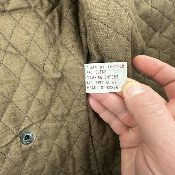 VTG Banana Republic Leather Safari Photo Vest Cotton Quilted Liner Men’s Size S - Picture 14 of 16